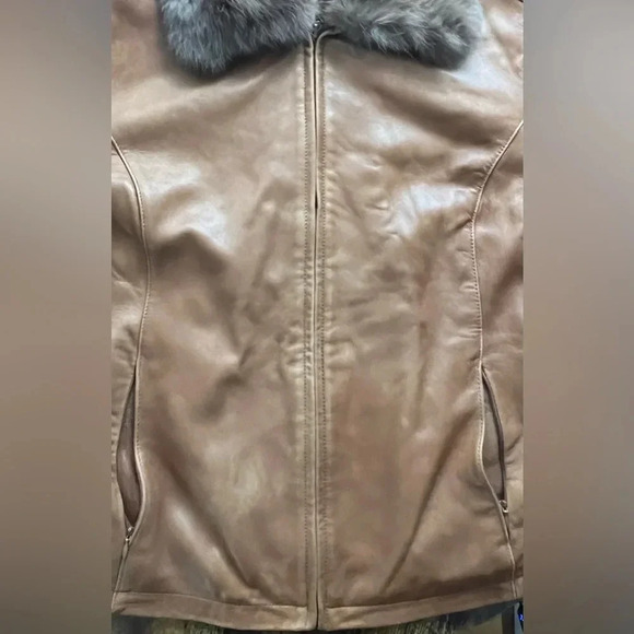 MARVIN RICHARDS | women’s leather & rabbit fur jacket. Size: XL - Picture 10 of 16